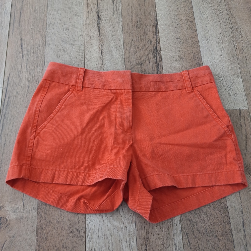 J.Crew Womens Cotton Chino Shorts Orange 100% Cotton